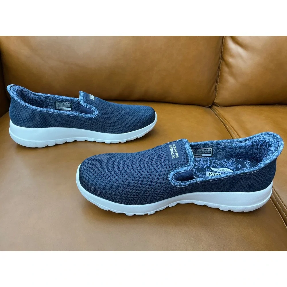 Skechers Go Walk Slip-ins Women 7.5 Navy Arch Fit Joy Stefanie 126303